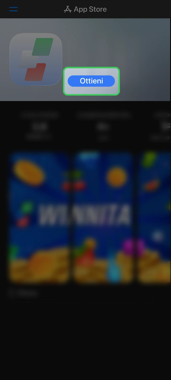 Scarica l'app ufficiale di Winnita dall'App Store.