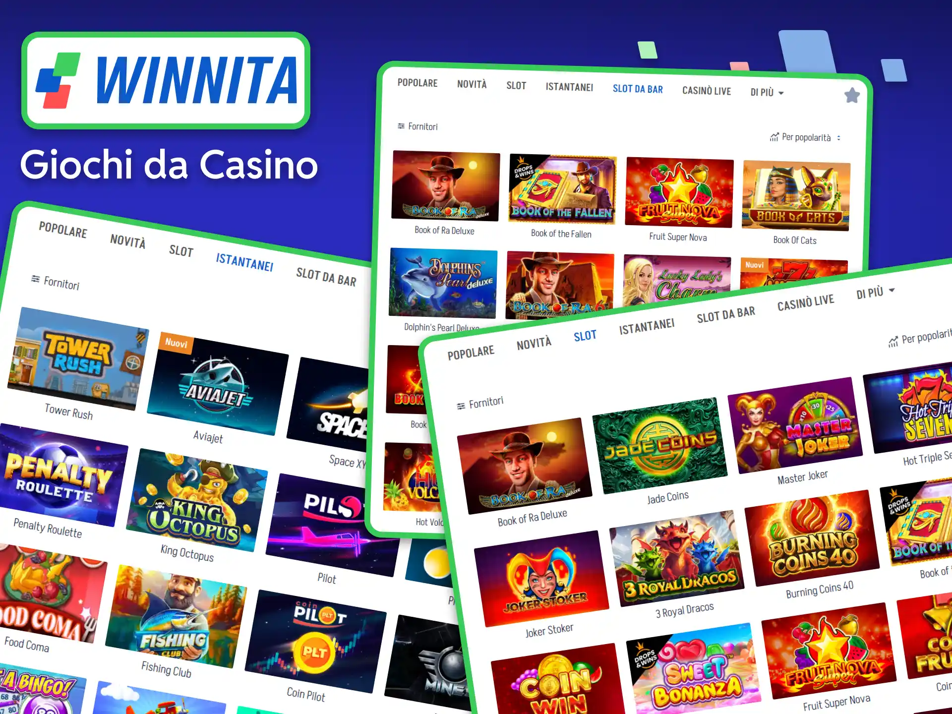 Scopri un'ampia varietà di intrattenimento esplorando i giochi da casinò offerti da Winnita.