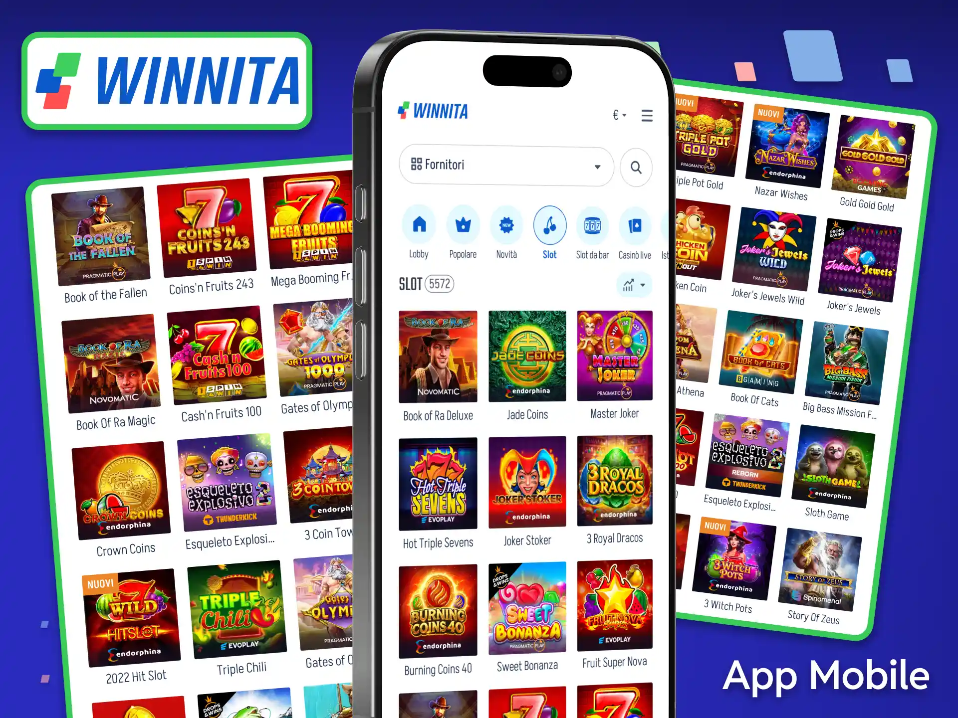 Scarica l'app Winnita per giocare alle slot direttamente dal tuo dispositivo Android o iOS.